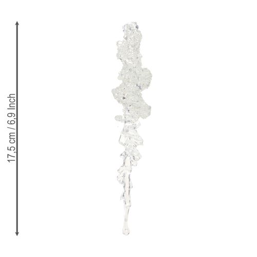 Article Décoration d&#39;arbre à glaçons avec décoration d&#39;hiver pailletée 17,5 cm 4 pièces