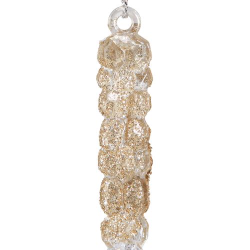 Article Glaçons décoratifs à suspendre, paillettes champagne 14,5 cm, 4 pièces