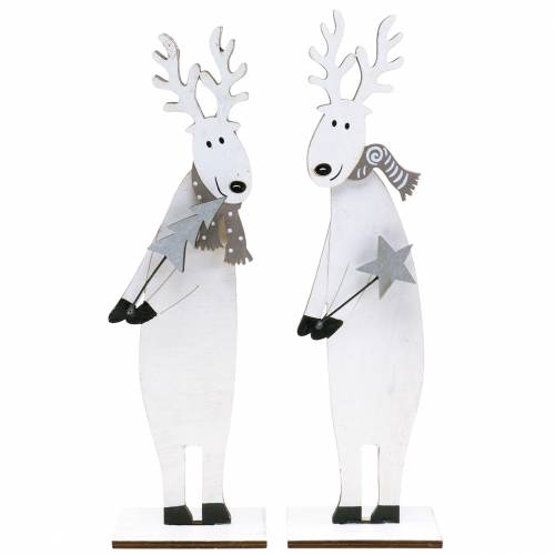 Floristik24 Décoration de Noël Elk 27,5cm 2pcs