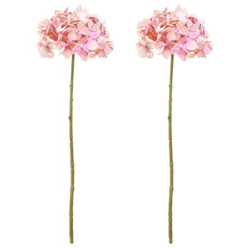 Article Hortensia artificiel élégant en rose pastel 58cm 2pcs