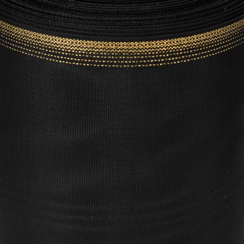 Ruban moiré élégant pour couronne, 175 mm, noir avec bordure nacrée et tissage taffetas, ruban décoratif pour compositions florales funéraires, ruban pour nœud, 25 m | Floristik24.be