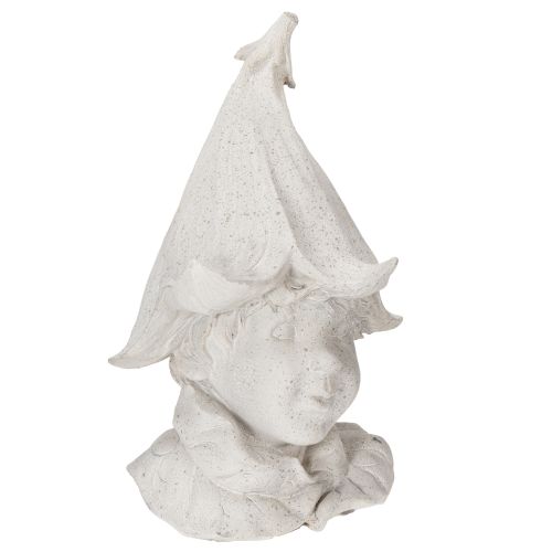 Floristik24 Figurine décorative de tête de gnome pour une touche d'élégance dans le jardin et le salon, grise, 30 cm