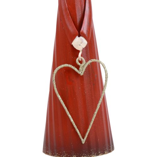 Article Décoration de table décorative en métal ange, figurine de Noël rouge 10,5×4,5×20cm