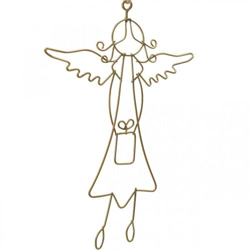 Floristik24 Pendentif ange Chiffres de fil d'ange de Noël or 15cm 6pcs