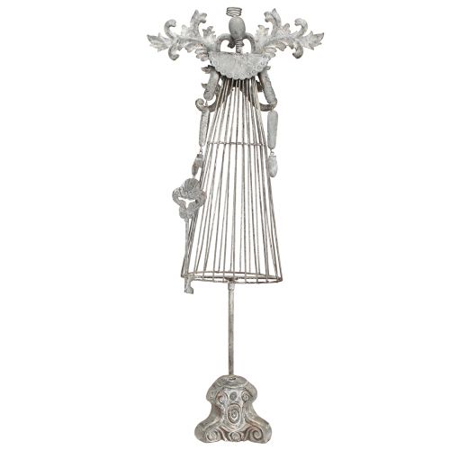 Article Décoration de table vintage en métal ange sur socle H67cm