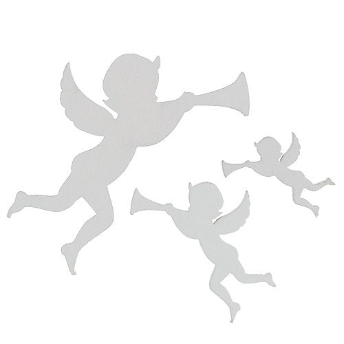 Floristik24 Mélange d'anges blanc 3,5cm - 8,5cm 54pcs