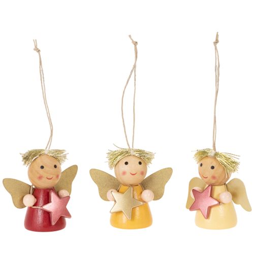 Pendentif décoratif ange avec étoile à suspendre, 5 cm, lot de 9 acheter | Floristik24.be