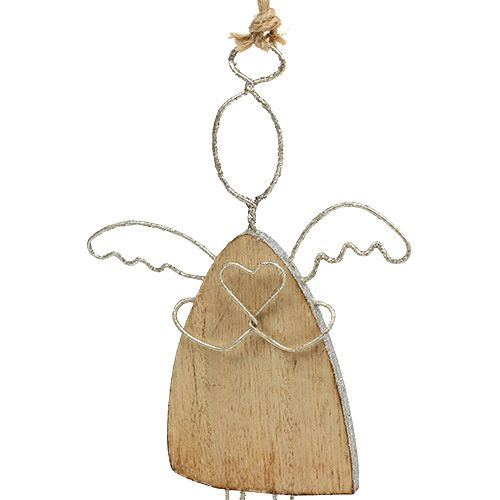 Floristik24 Ange à suspendre argent 16cm - 18cm 3pcs