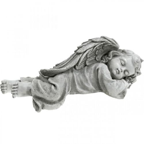 Floristik24 Ange pour la tombe figure allongée tête droite 30×13×13cm