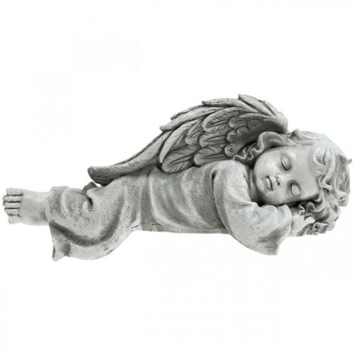 Floristik24 Ange pour la tombe figure allongée tête droite 30×13×13cm