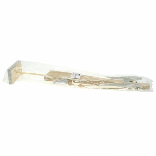 Floristik24 Ange en bois nature avec paillettes H53cm