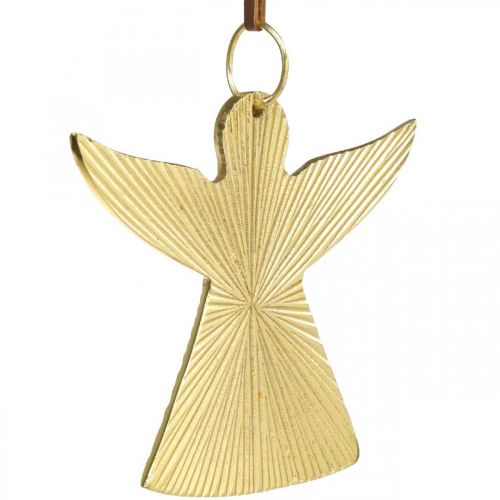 Article Ange décoratif, pendentif en métal, décoration de Noël doré 9 × 10cm 3pcs