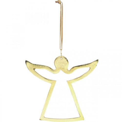 Article Pendentifs en métal, anges décoratifs, décoration avent dorée 15×16,5cm