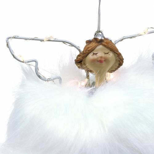Floristik24 Peluche ange / céramique avec LED blanc 13cm