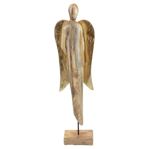 Ange en bois figurine en bois décoration d&#39;ange or naturel 17×9,5×58cm