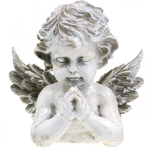 Ange priant, fleuriste funéraire, buste d'ange, décoration  de tombe H19cm L19.5cm-00813