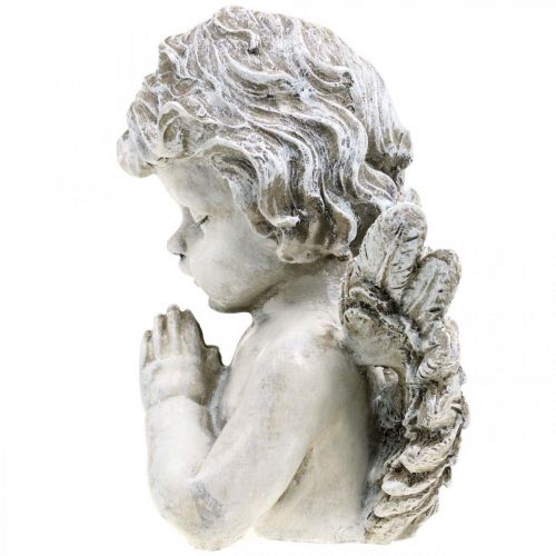 Floristik24 Ange priant, fleuriste funéraire, buste d&#39;ange, décoration de tombe H19cm L19.5cm