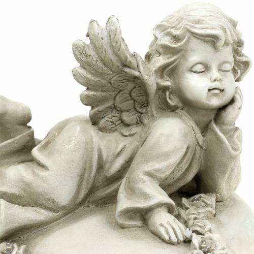 Floristik24 Déco ange sur coeur avec LED 16cm 19cm H14.5cm