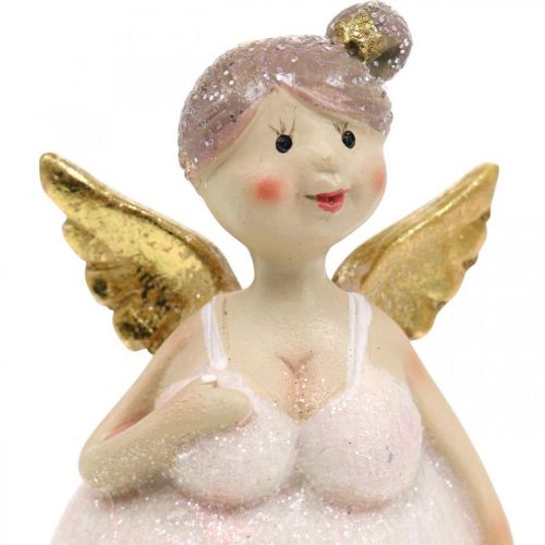 Floristik24 Décoration de table ange rose figurine de décoration Noël 4,5 × 3,5 × 9,5cm 4pcs