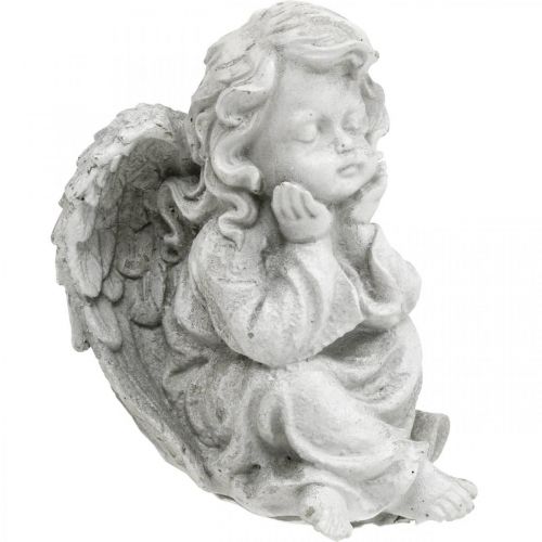 Floristik24 Figurine d&#39;ange petite décoration de tombe figurine de jardin gris H9cm 3pcs