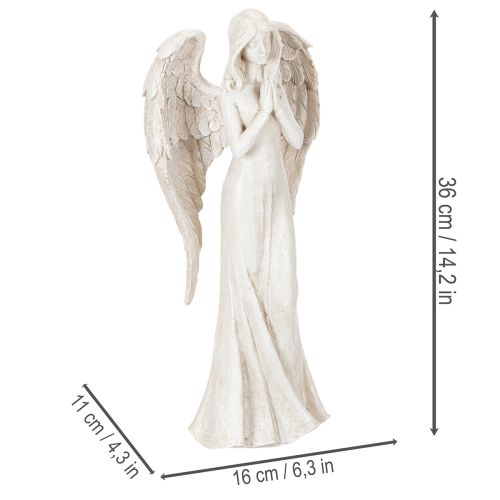 Figurine d'ange debout en prière, décoration, 36 cm | Floristik24.be