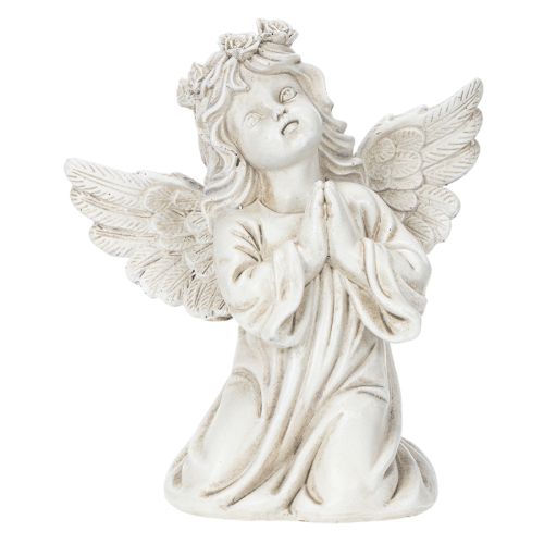 Figurine d'ange en prière, décoration funéraire, assise, 13 cm, lot de 2 | Floristik24.be