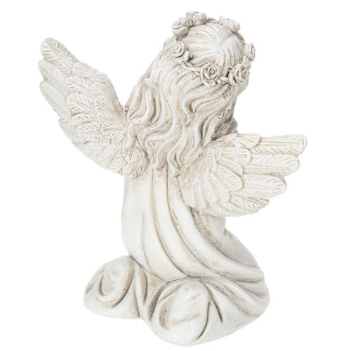 Figurine d'ange en prière, décoration funéraire, assise, 13 cm, lot de 2 | Floristik24.be