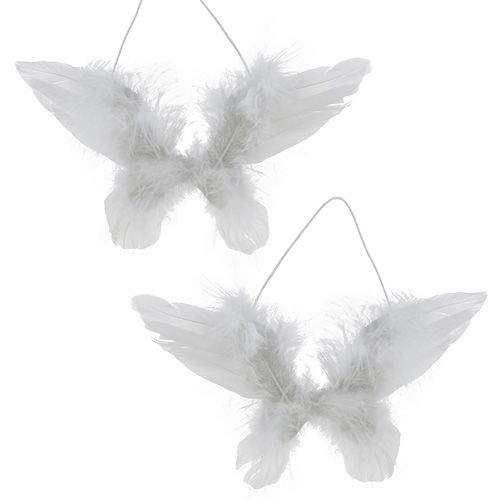 Floristik24 Aile d&#39;ange pour suspendre blanc 16cm 4pcs