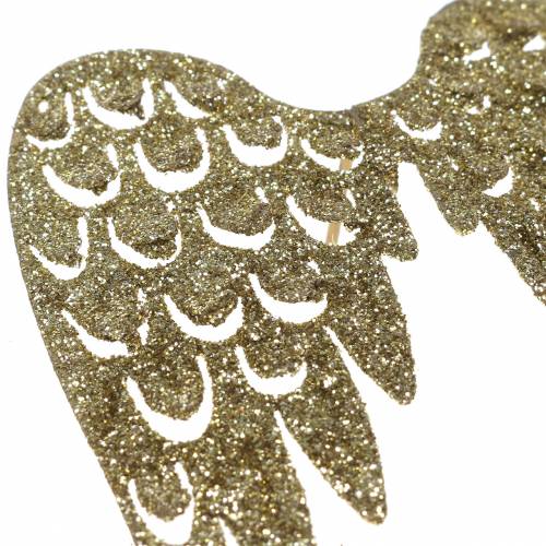 Floristik24 Bougie bougie ange ailes paillettes or 11cm x 9cm 6pcs