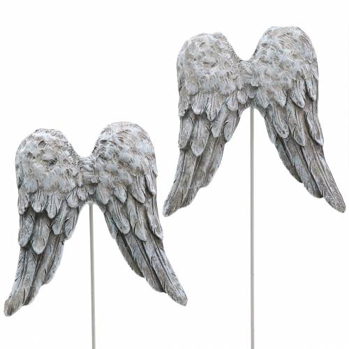 Floristik24 Ailes d'ange sur pique Décoration funéraire 10cm 3 pcs
