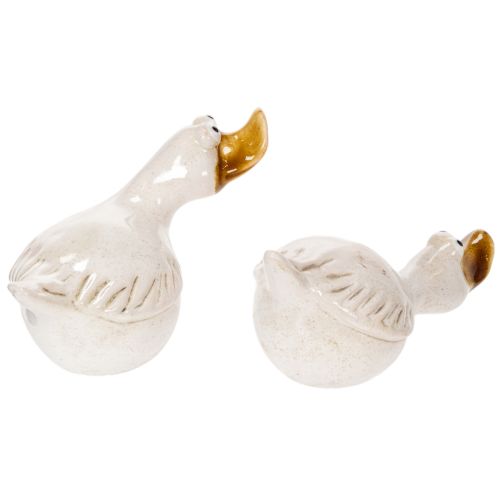 Article Figurines de canards en céramique, 13 cm, lot de 2, pour la décoration de la maison et du jardin.