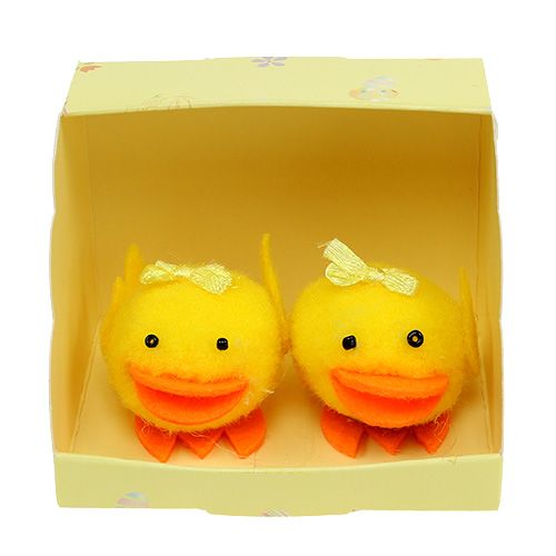 Floristik24 Set de décoration floqué jaune canard 5cm