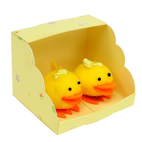 Floristik24 Set de décoration floqué jaune canard 5cm