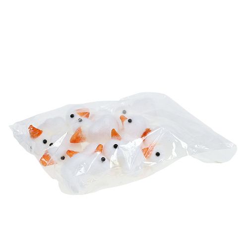 Floristik24 Petit canard floqué 4cm Blanc 12P