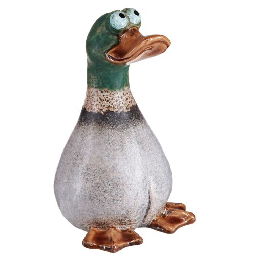 Floristik24 Canards déco céramique Marron Vert Canard assis 17,5cm 2pcs