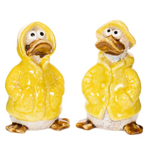 Figurines de canards en céramique imperméables, idéales pour décorer balcon et jardin, 11 cm, lot de 4.