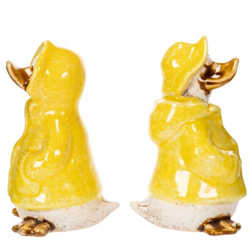 Article Figurines de canards en céramique imperméables, idéales pour décorer balcon et jardin, 11 cm, lot de 4.