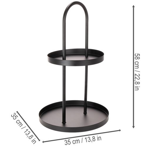 Plateau décoratif rond en métal à deux niveaux, 58 cm | Floristik24.be