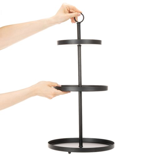 Présentoir de service rond en métal à trois niveaux pour la décoration de table à plusieurs étages, 61 cm | Floristik24.be