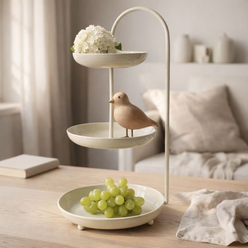 Article Décoration de table à trois niveaux, idéale pour les salons, les occasions spéciales et les mariages, 55 cm