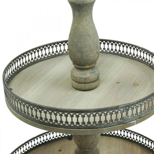 Floristik24 Présentoir à Gâteau Déco Plantes en Bois Présentoir à Gâteau Vintage H47cm Ø34cm