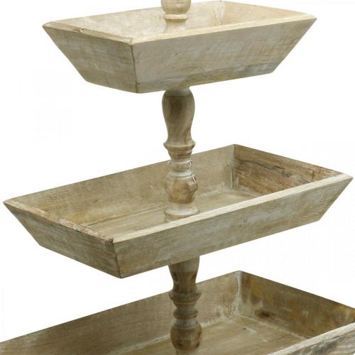 Floristik24 Présentoir à gâteaux grande décoration de table en bois blanchi décoration de vitrine 62x50x31cm