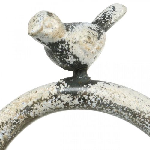 Floristik24 Présentoir vintage Métal Gris Paprapluie avec oiseau 60cm