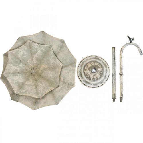 Floristik24 Présentoir vintage Métal Gris Paprapluie avec oiseau 60cm