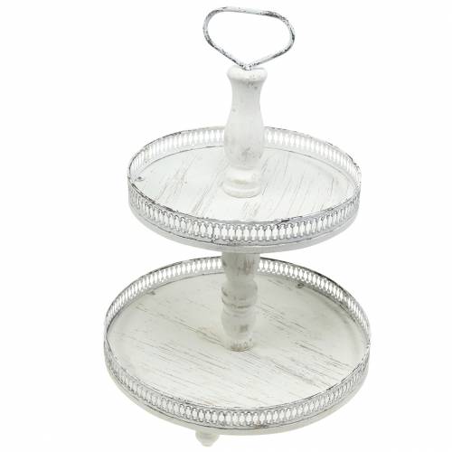 Floristik24 Présentoir à Gâteau Blanc Antique H48cm