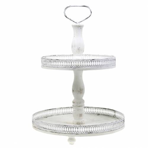 Floristik24 Présentoir à Gâteau Blanc Antique H48cm