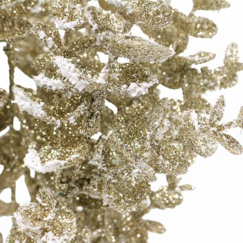 Floristik24 Branche d'eucalyptus artificielle dorée enneigée Eucalyptus décoration de Noël 36cm