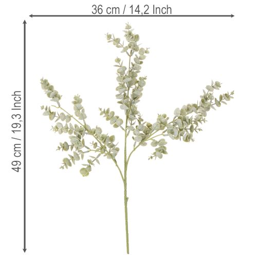 Branche d'eucalyptus artificielle, branche décorative pour vases et bouquets, 49 cm, lot de 4 | Floristik24.be