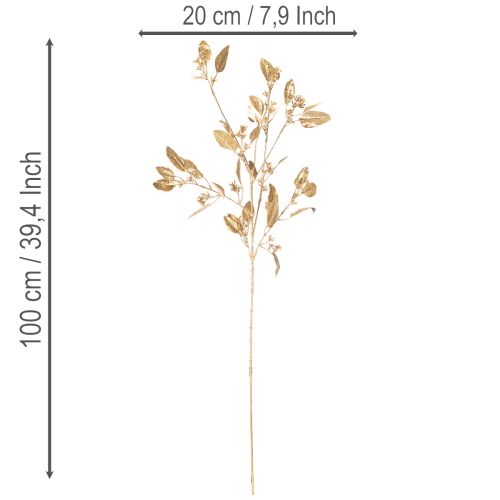 Branche d'eucalyptus artificielle, branche décorative pour vase, 100 cm | Floristik24.be