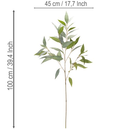 Branche d'eucalyptus artificielle, vert naturel, décoration, 100 cm | Floristik24.be
